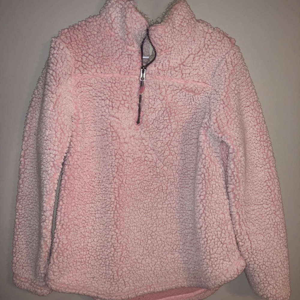 Cozy pink Sherpa quarter zip